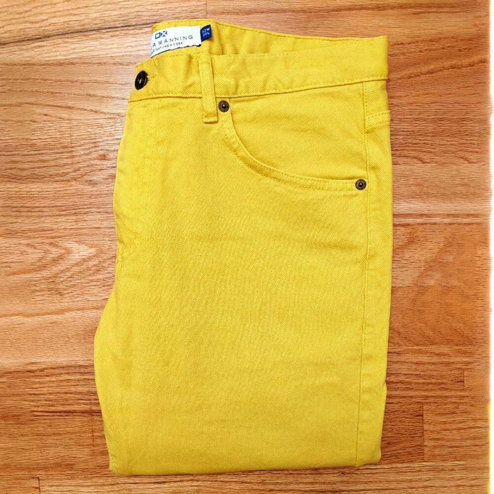 Peter Manning NYC | Mustard Yellow 5 Pocket Stretch Twill Pants (32x26)